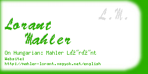 lorant mahler business card